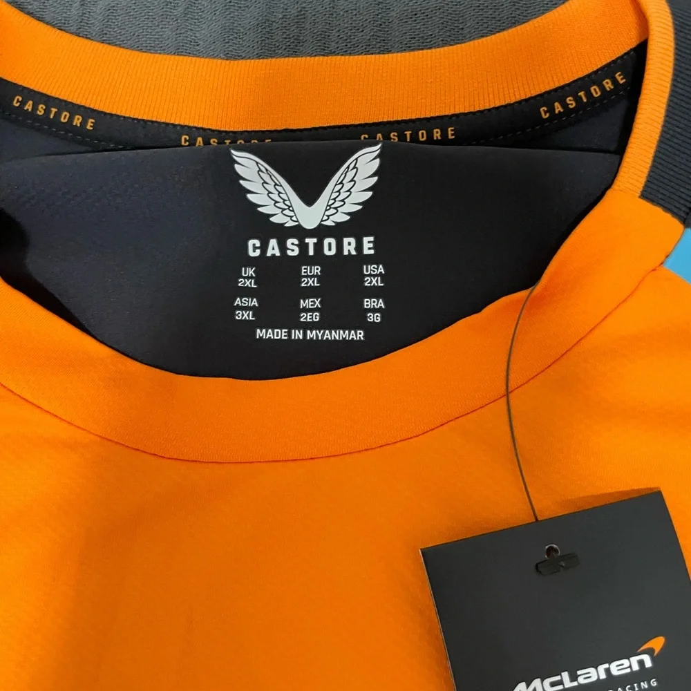 Lando Norris F1 Vibrant Orange and Black Men's Team Shirt - Picture 2 of 3